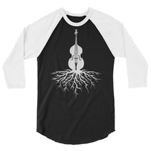 Load image into Gallery viewer, Upright Bass Roots in White- Unisex 3/4 Sleeve
