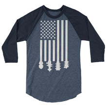 Load image into Gallery viewer, Bluegrass Flag Stocks in White- Unisex 3/4 Sleeve
