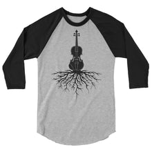 Load image into Gallery viewer, Fiddle Roots in Black- Unisex 3/4 Sleeve

