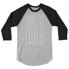Load image into Gallery viewer, Bow Flag in White- Unisex 3/4 Sleeve
