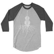 Load image into Gallery viewer, Upright Bass Roots in White- Unisex 3/4 Sleeve

