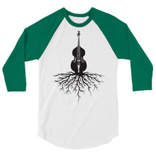 Load image into Gallery viewer, Upright Bass Roots in Black- Unisex 3/4 Sleeve
