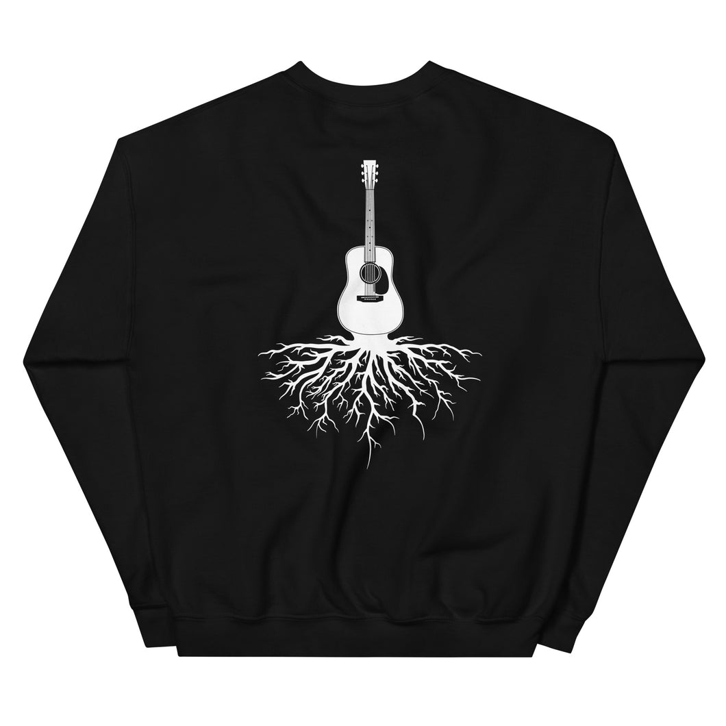 Acoustic Guitar Roots in White- Unisex Sweatshirt