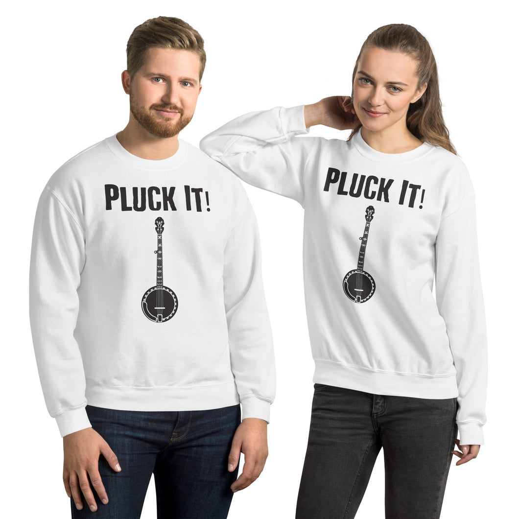 Pluck It! Banjo in Black- Unisex Sweatshirt