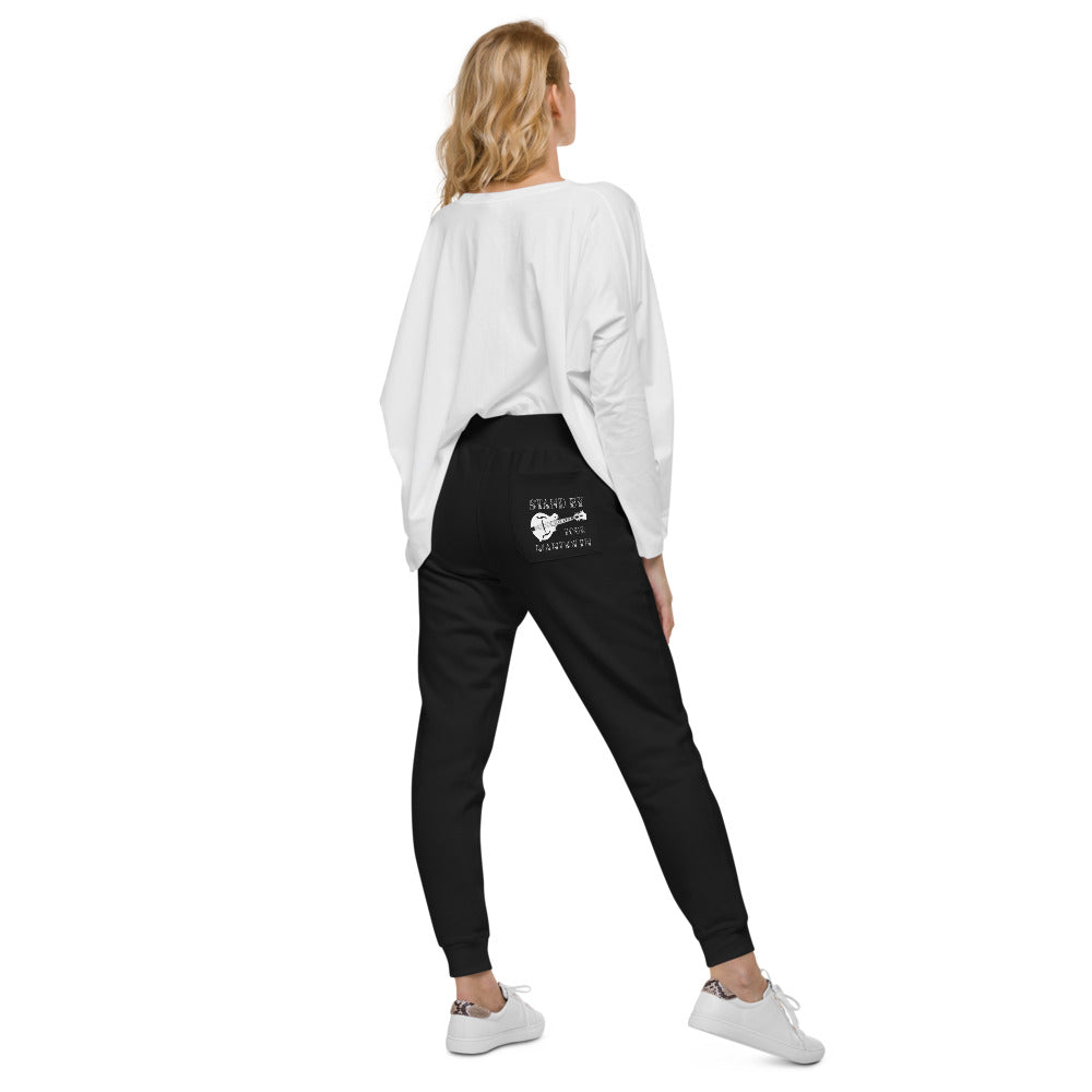 Stand By Your Mandolin in White- Unisex Fleece Sweatpants