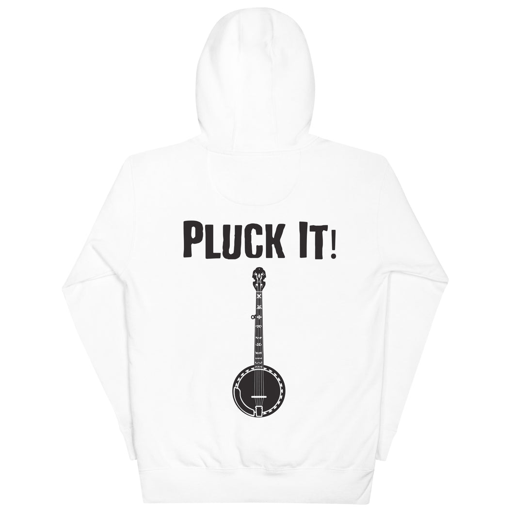 Pluck It! Banjo in Black- Unisex Hoodie