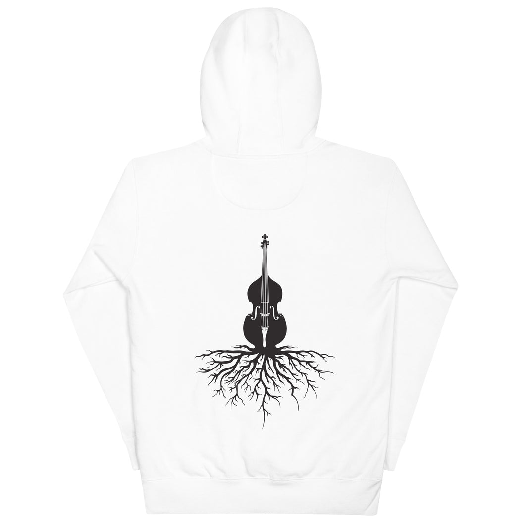 Upright Bass Roots in Black- Unisex Hoodie