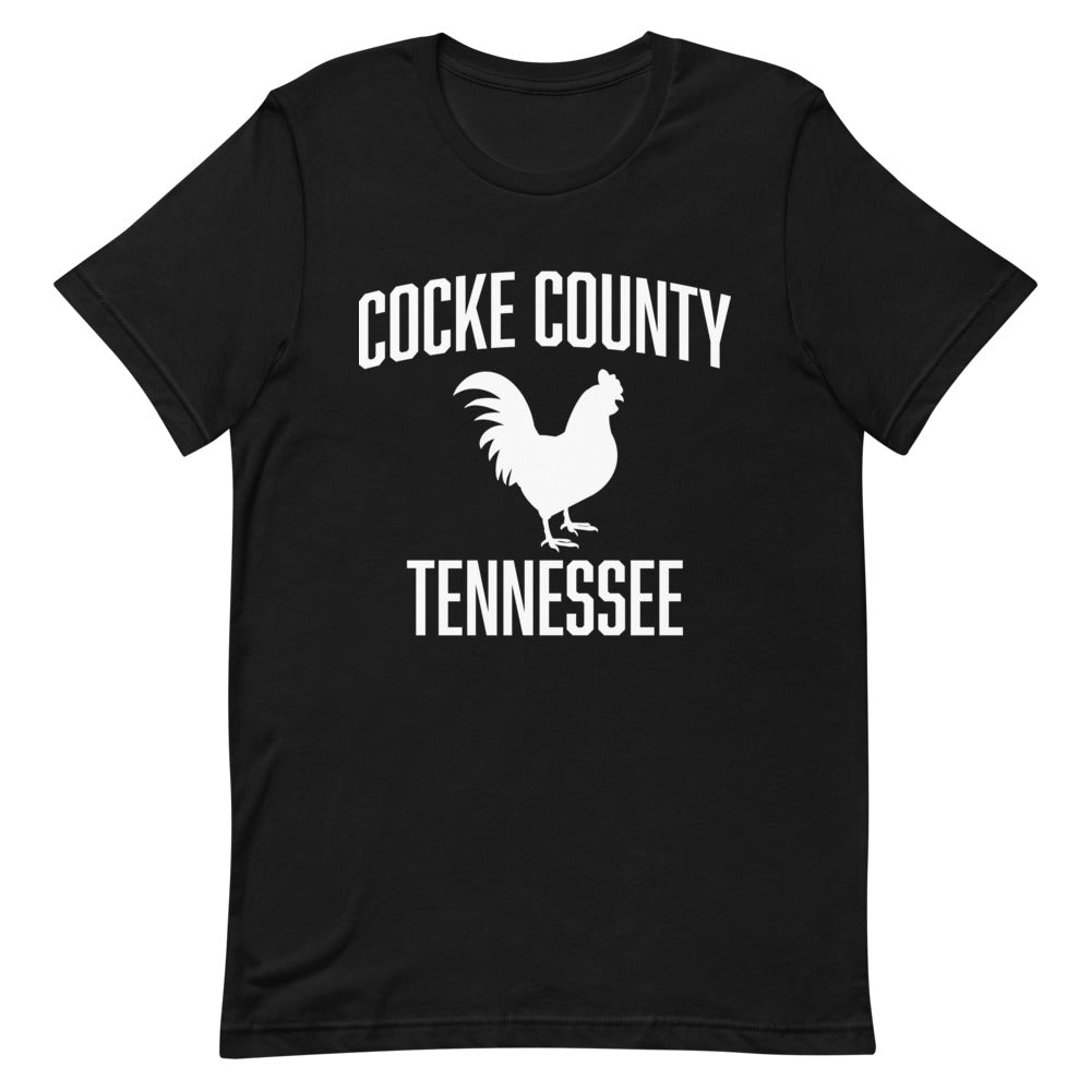 Cocke County Tennessee Bluegrass Design in White- Unisex Short Sleeve