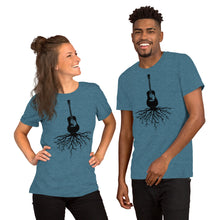 Load image into Gallery viewer, Acoustic Guitar Roots in Black- Unisex Short Sleeve
