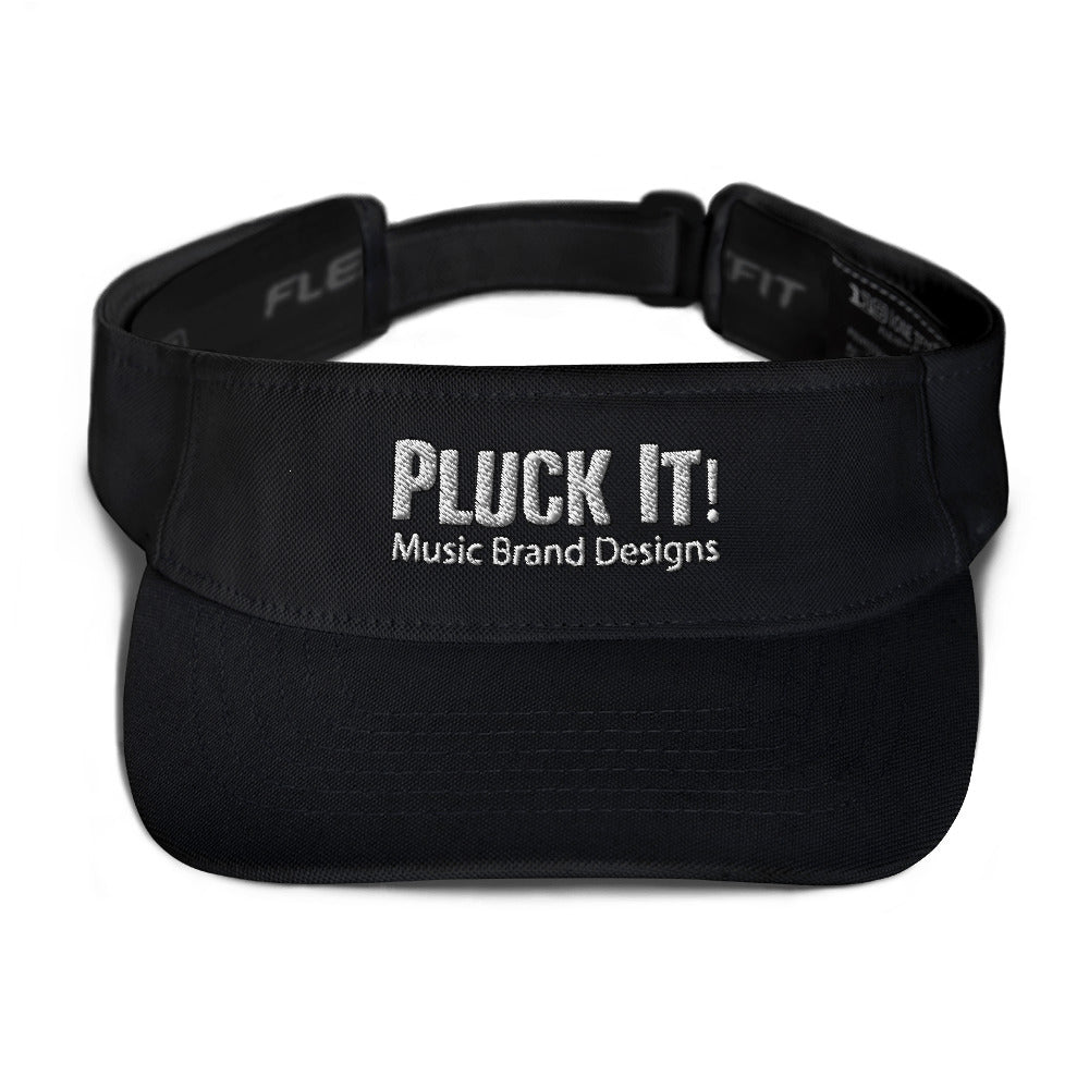 Pluck It! Music Brand Designs in White- Visor