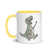 Load image into Gallery viewer, T-Rex Plays Banjo Mug with Color Inside
