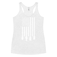 Load image into Gallery viewer, Flag Stocks in White- Women&#39;s Racerback Tank
