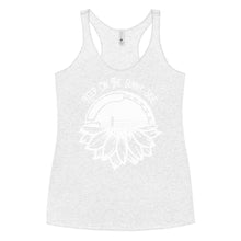 Load image into Gallery viewer, Keep on the Sunny Side in White- Women&#39;s Racerback Tank
