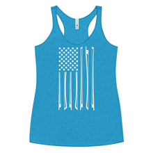 Load image into Gallery viewer, Bow Flag in White- Women&#39;s Racerback Tank

