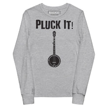 Load image into Gallery viewer, Pluck It! Banjo in Black- Youth Long Sleeve
