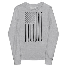 Load image into Gallery viewer, Bow Flag in Black- Youth Long Sleeve
