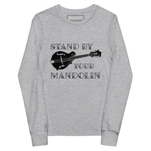 Load image into Gallery viewer, Stand By Your Mandolin in Black- Youth Long Sleeve
