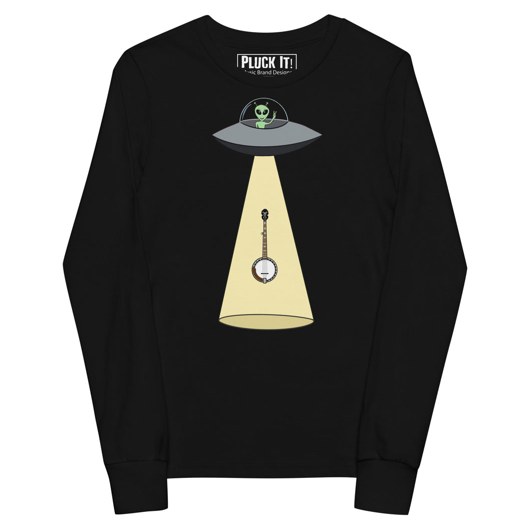 Alien Abducts Banjo- Youth Long Sleeve
