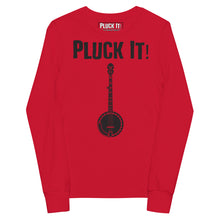 Load image into Gallery viewer, Pluck It! Banjo in Black- Youth Long Sleeve
