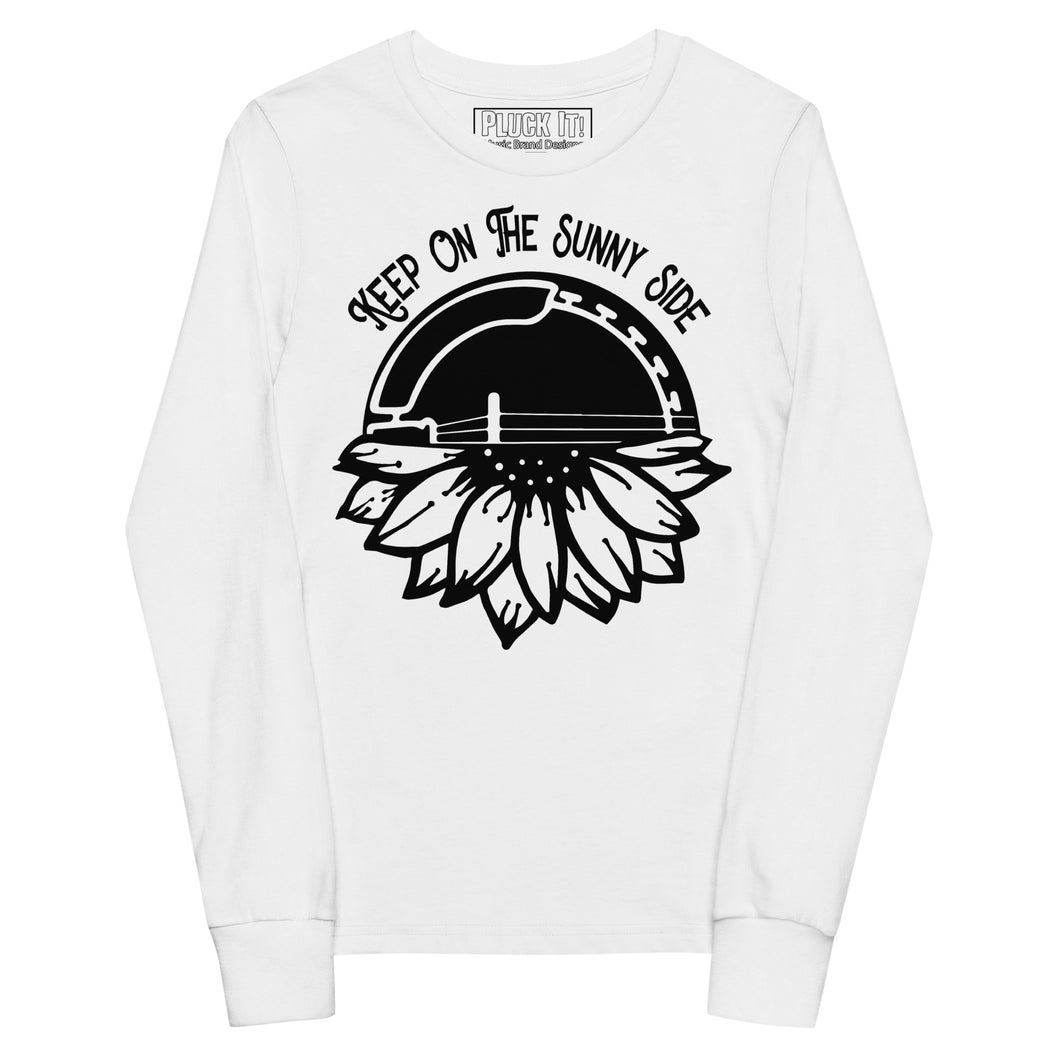 Keep On The Sunny Side in Black- Youth Long Sleeve