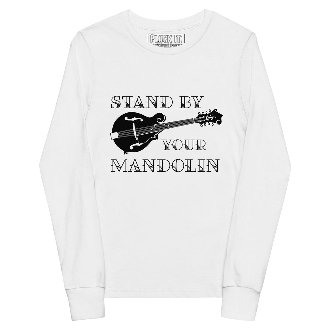 Stand By Your Mandolin in Black- Youth Long Sleeve