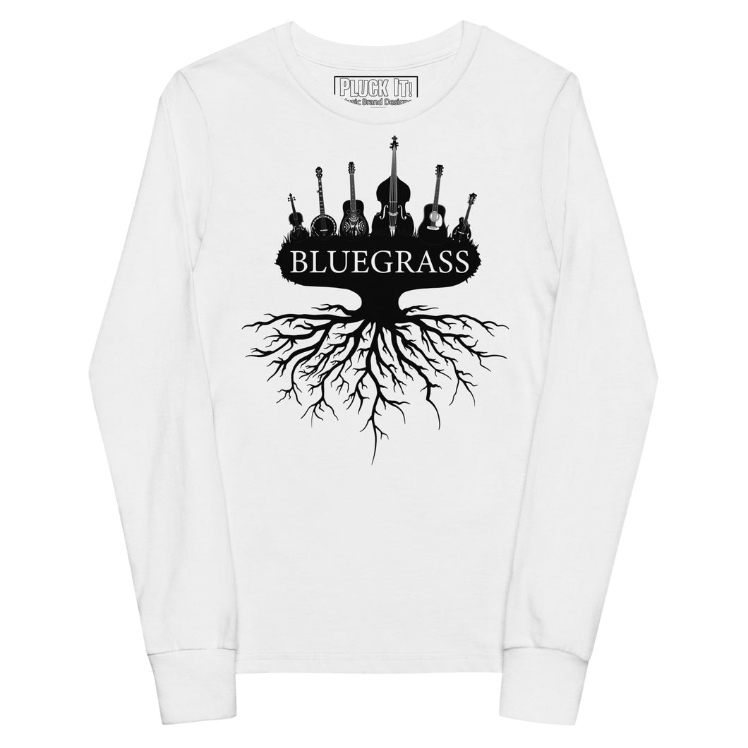 Bluegrass Roots in Black- Youth Long Sleeve
