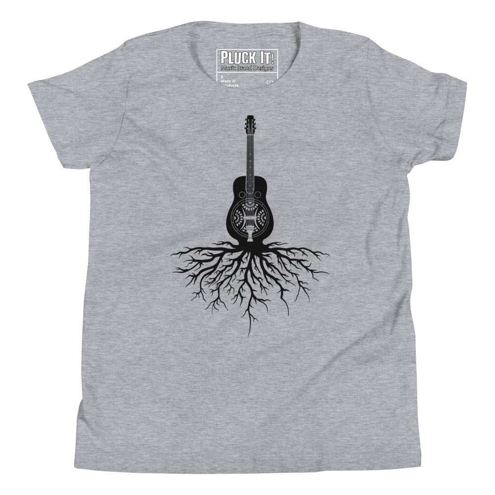 Dobro Roots in Black- Youth Short Sleeve