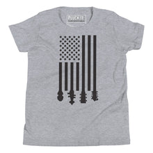 Load image into Gallery viewer, Flag Stock in Black- Youth Short Sleeve

