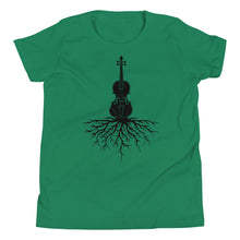 Load image into Gallery viewer, Fiddle Roots in Black- Youth Short Sleeve
