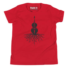 Load image into Gallery viewer, Upright Bass Roots in Black- Youth Short Sleeve
