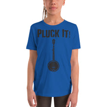 Load image into Gallery viewer, Pluck It! Banjo in Black- Youth Short Sleeve
