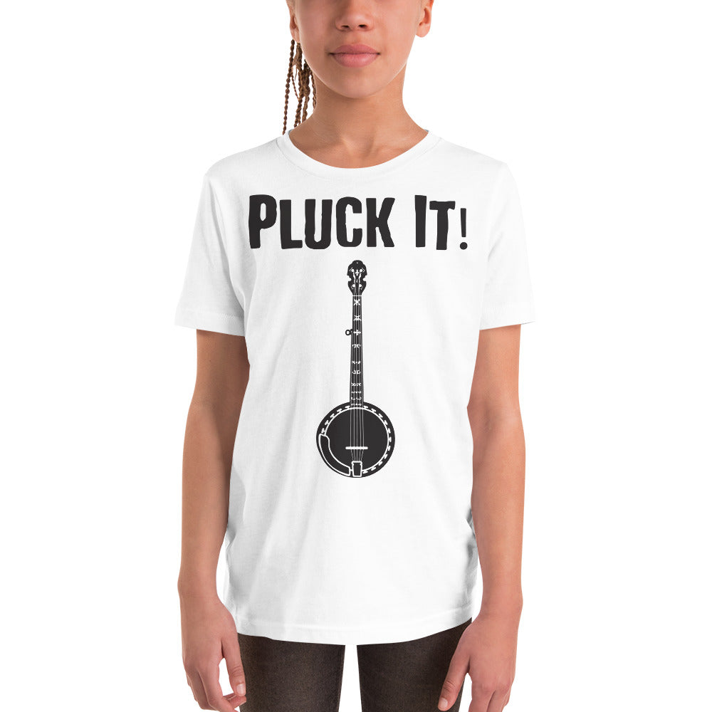 Pluck It! Banjo in Black- Youth Short Sleeve