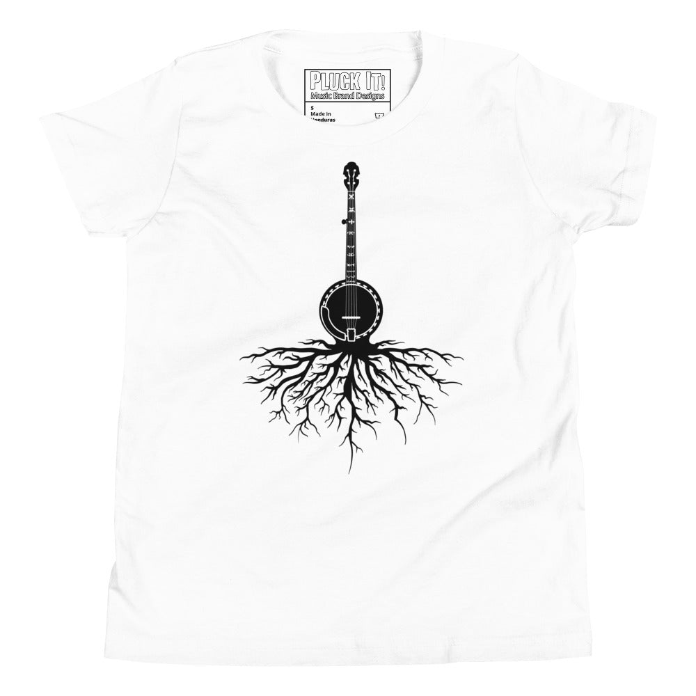 Banjo Roots in Black- Youth Short Sleeve
