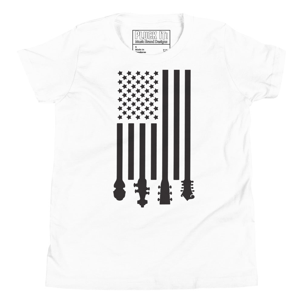 Flag Stock in Black- Youth Short Sleeve
